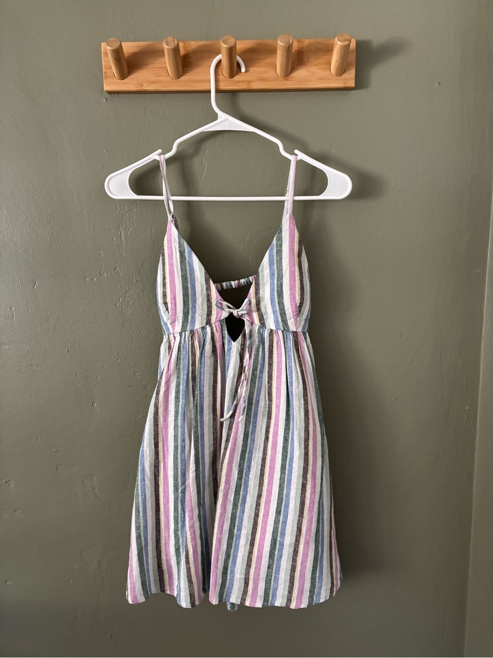 Abercrombie & Fitch Linen-Blend Tie-Front Skort NWT XS multi color stripe